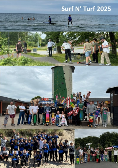Collagebillede af aktiviteterne i Surf N´Turf