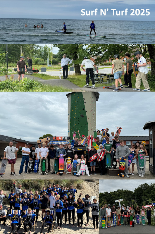 Collagebillede af aktiviteterne i Surf N´Turf